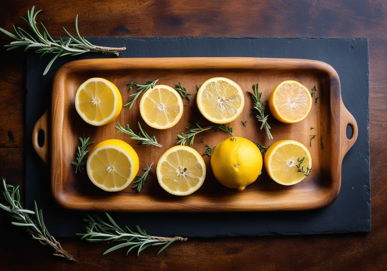 Baked Lemon with Goat Cheese Herb Filling