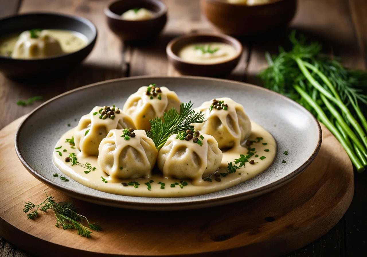Cod Dumplings with Caper Sauce