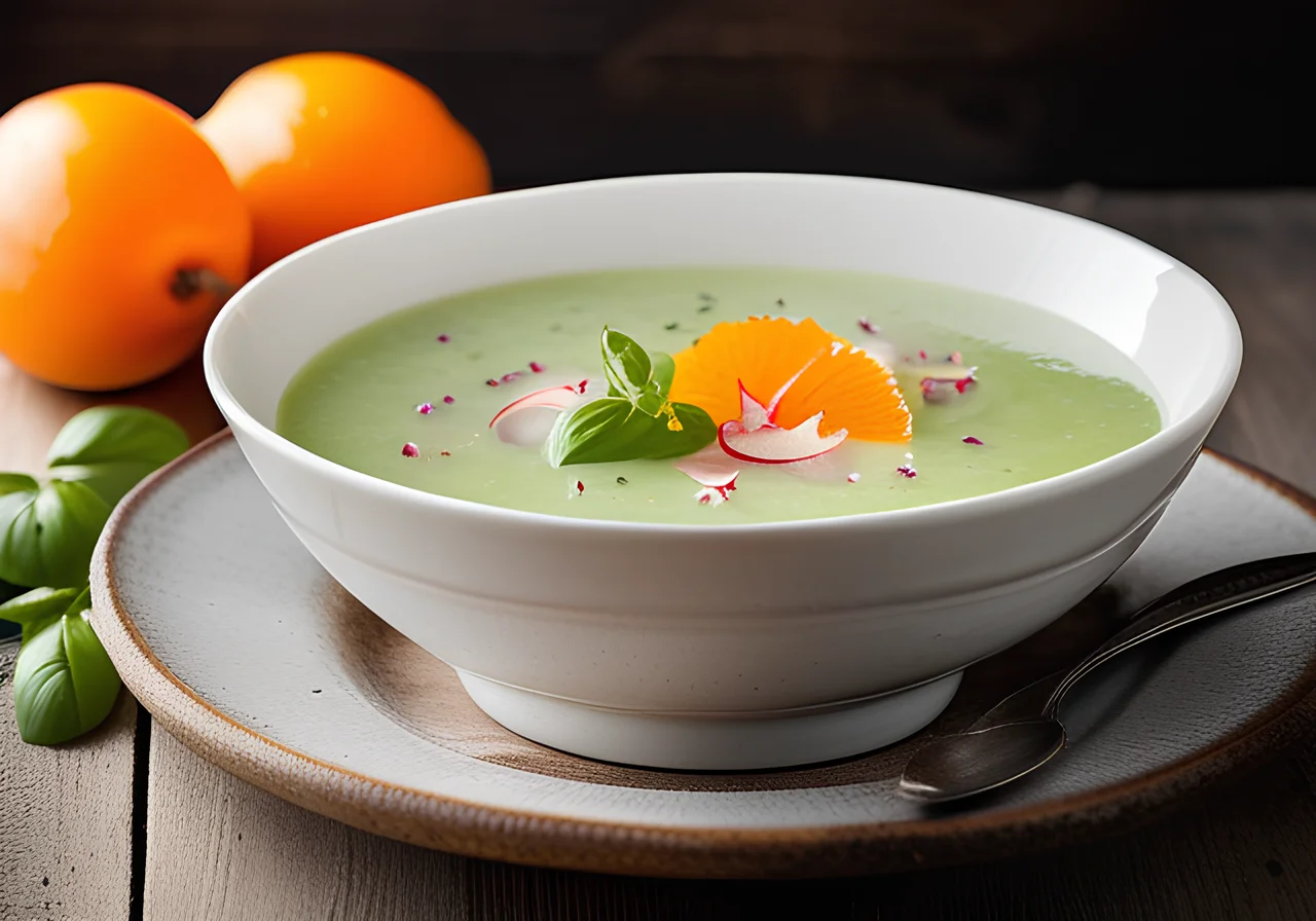 Cold Kefir Soup with Basil and Radish
