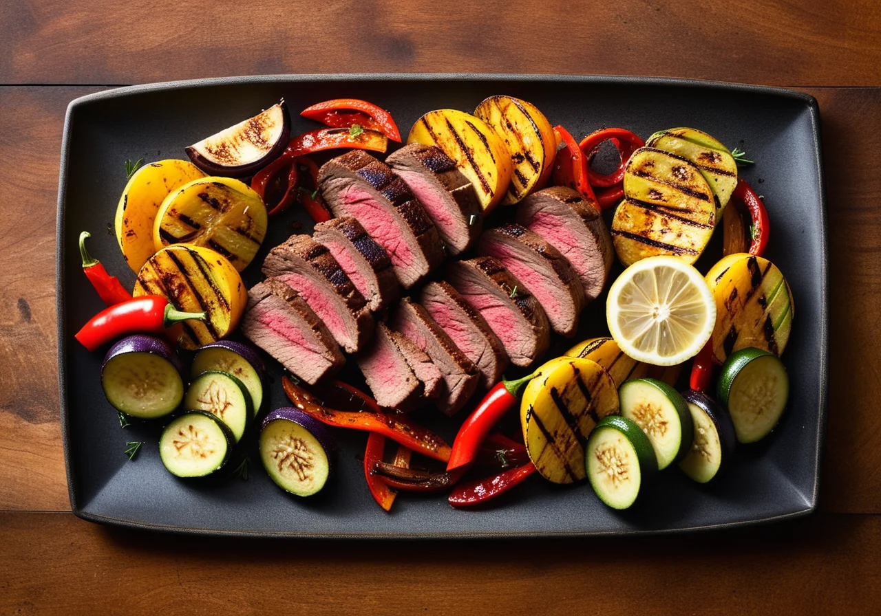 Grilled Steak with Vegetables