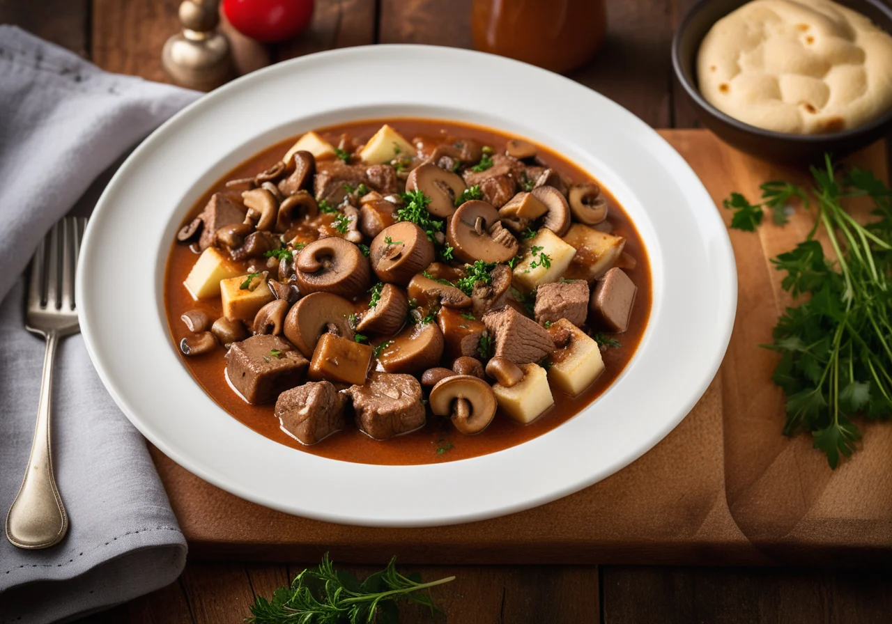 Veal Goulash with Mushrooms