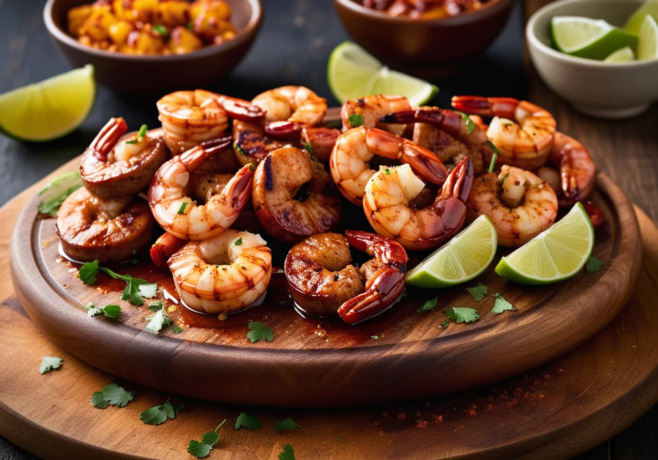 Shrimp and Sausage Skewers from the Grill