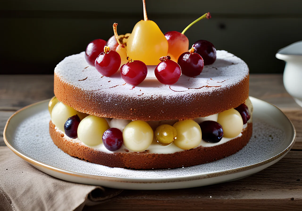 Summer Cake with Gooseberries and Currants