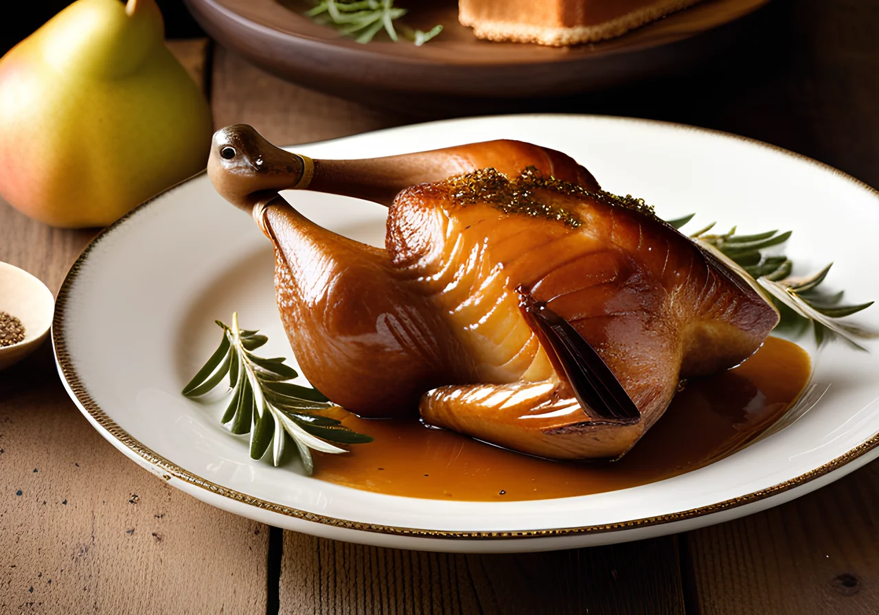 Roast Goose with Pear and Semmel Filling