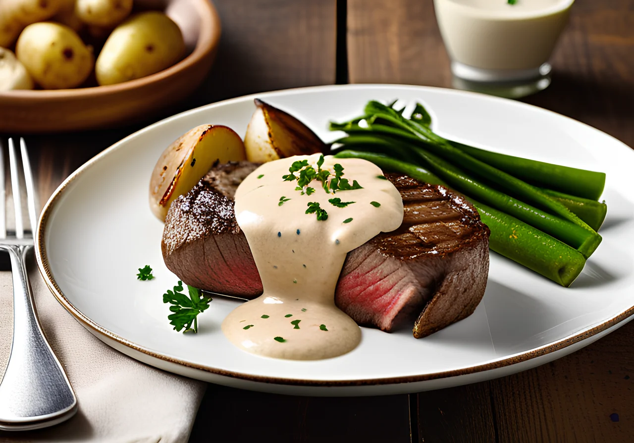 Entrecôte with Mushroom Cream Sauce