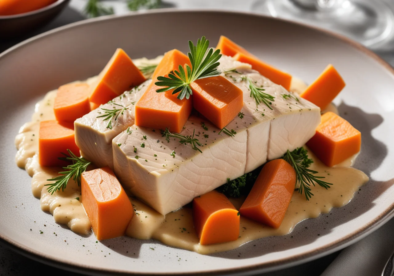 Steamed Pike Fillet on Carrots
