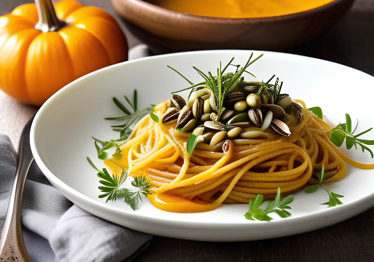 Whole Wheat Spaghetti with Pumpkin Sauce