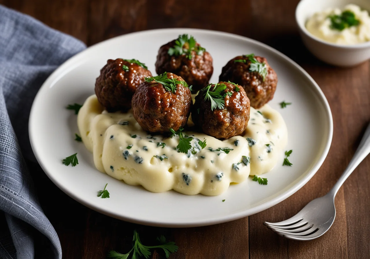 Blue Cheese and Onion Meatballs