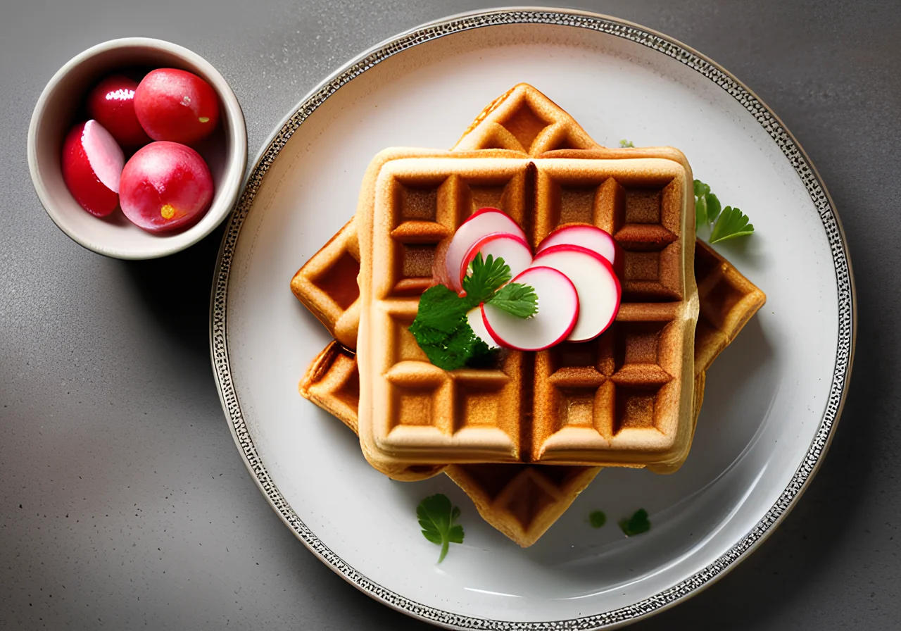 Spicy Waffles with Dip