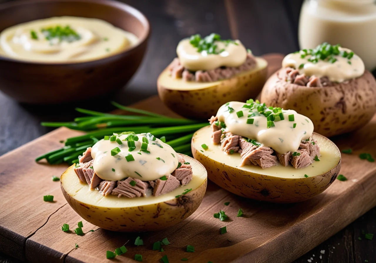 Foil-Wrapped Potato with Tuna Filling