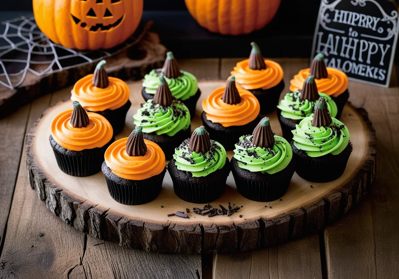 Cupcakes with Halloween Decoration