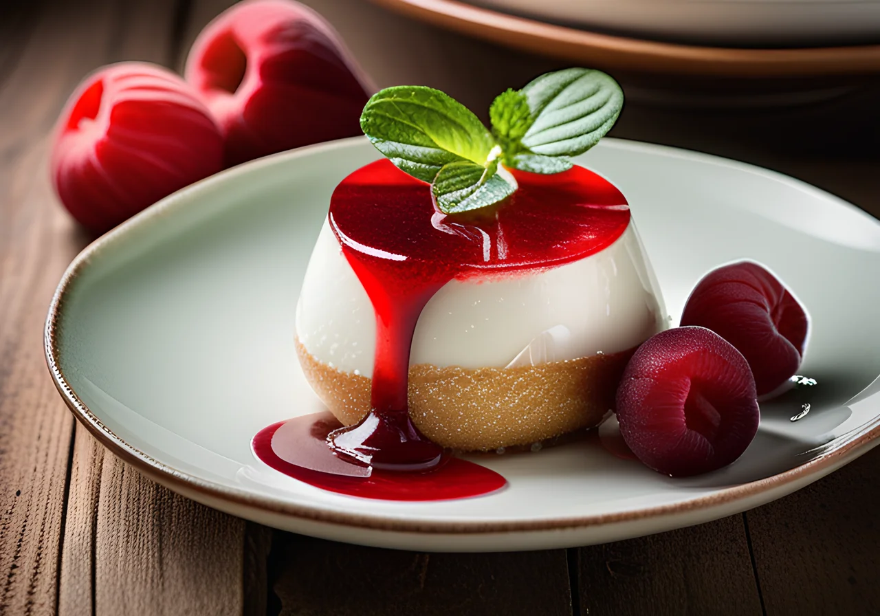 Quark Foam with Rhubarb Compote