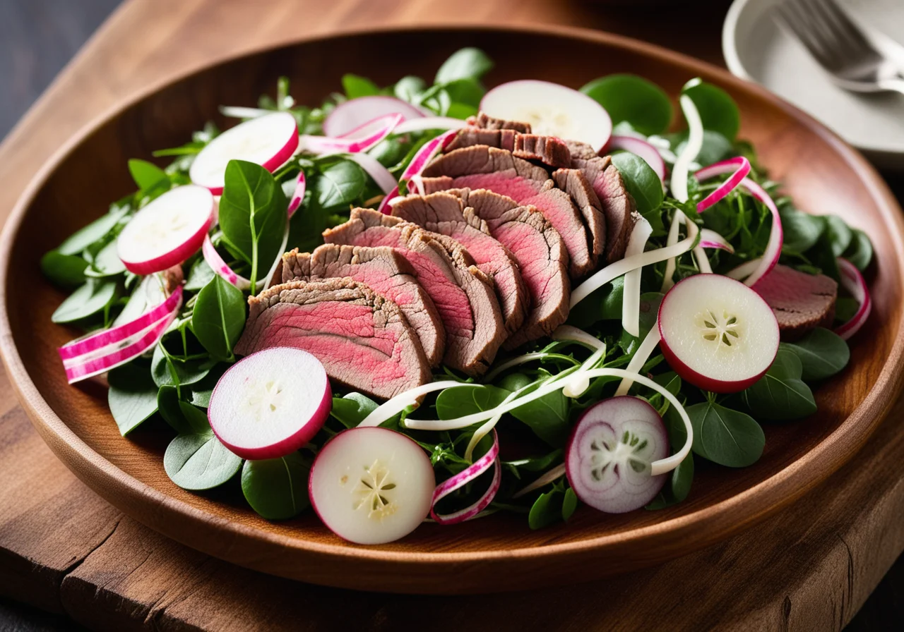 Roastbeef Salad with Sour Cream Dressing