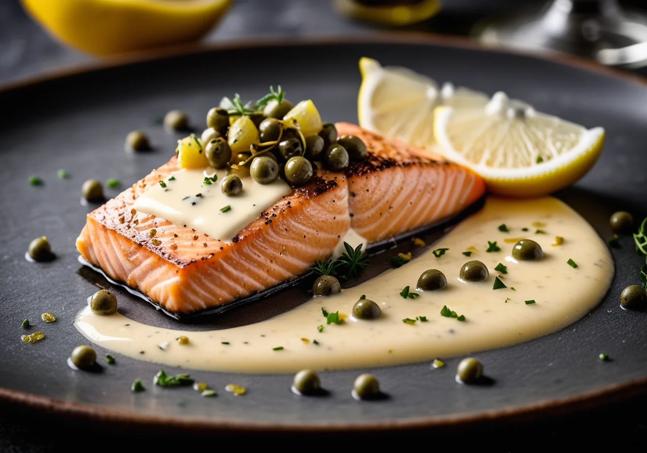 Salmon with White Wine Sauce