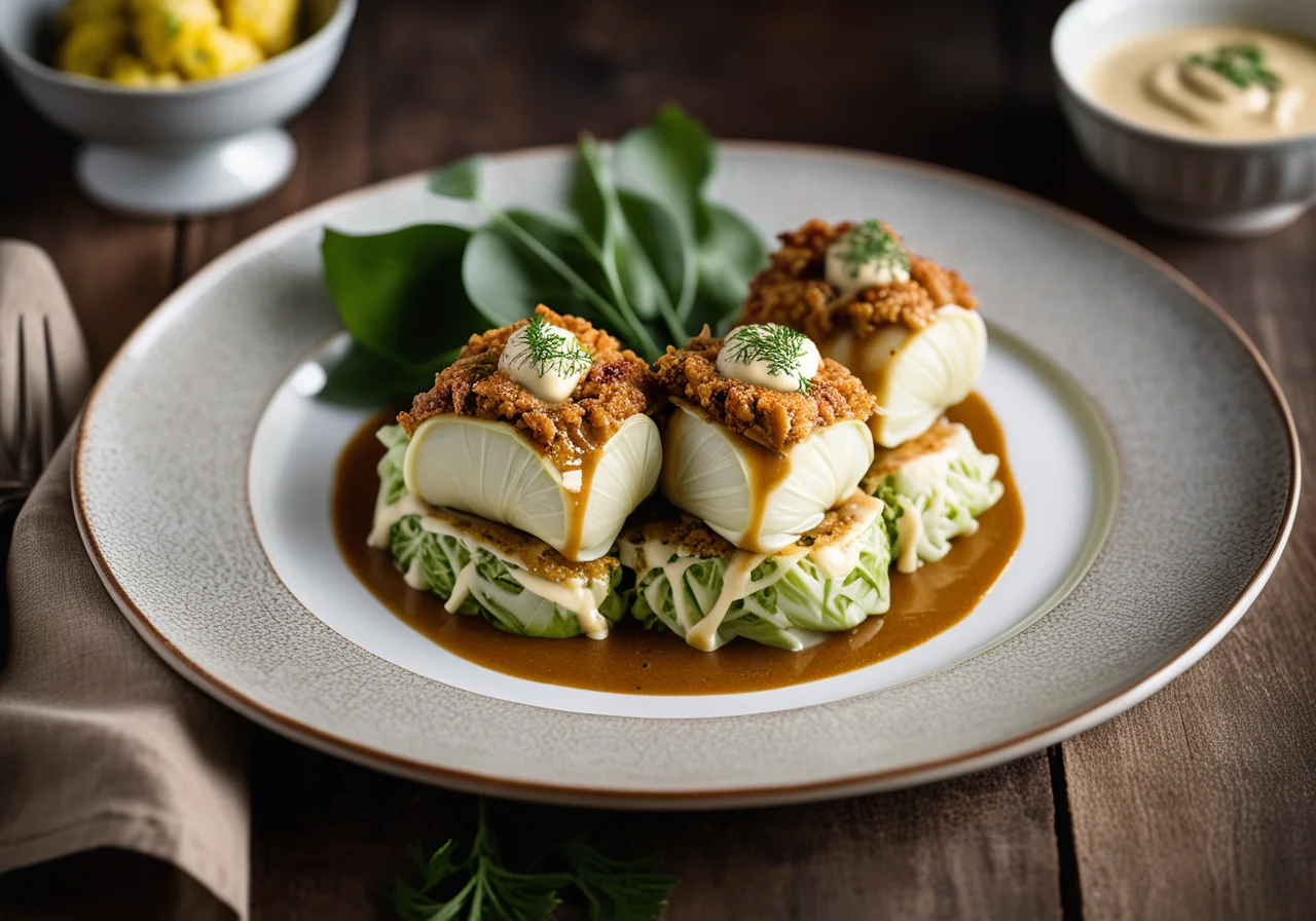 Cabbage Roll with Pikeperch and Sorrel Sauce