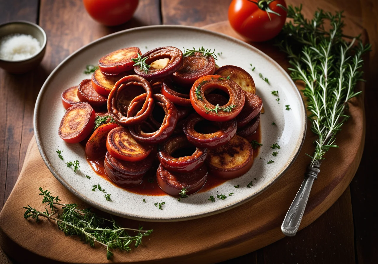 Chorizo mit Tomaten-Zwiebel-Ragout