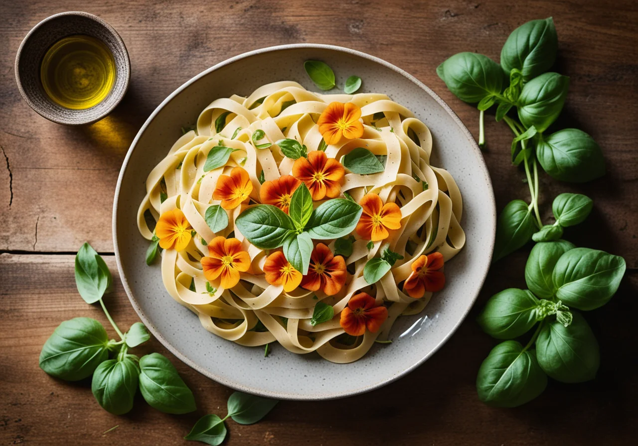 Pasta with Nasturtium