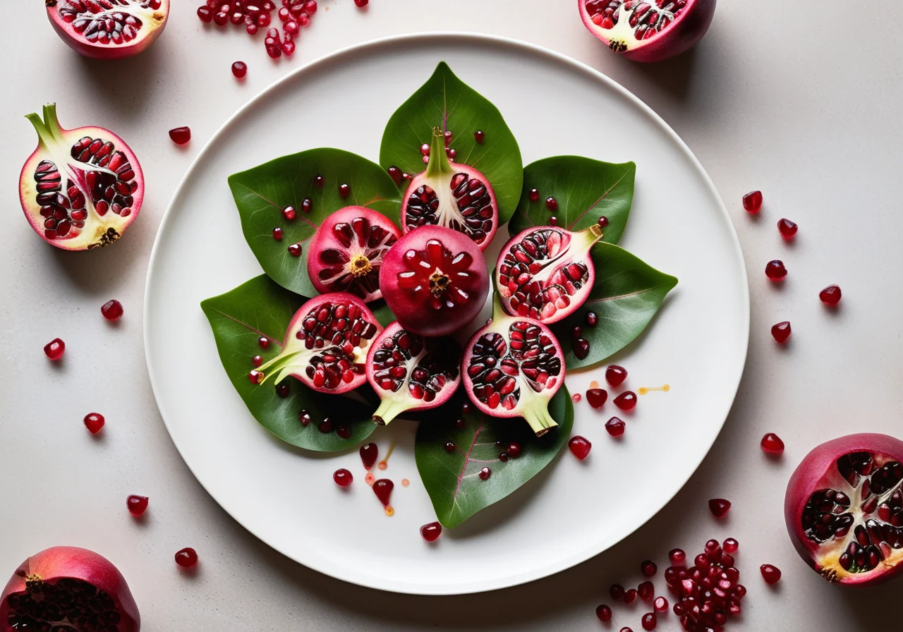 Chicory Leaves with Pomegranate Seeds
