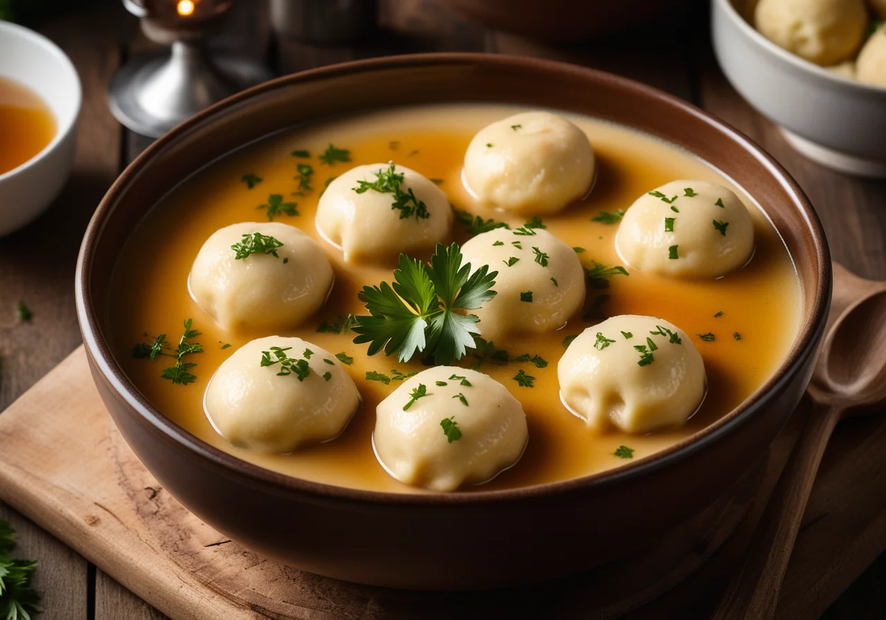 Gander Soup with Matze Dumplings
