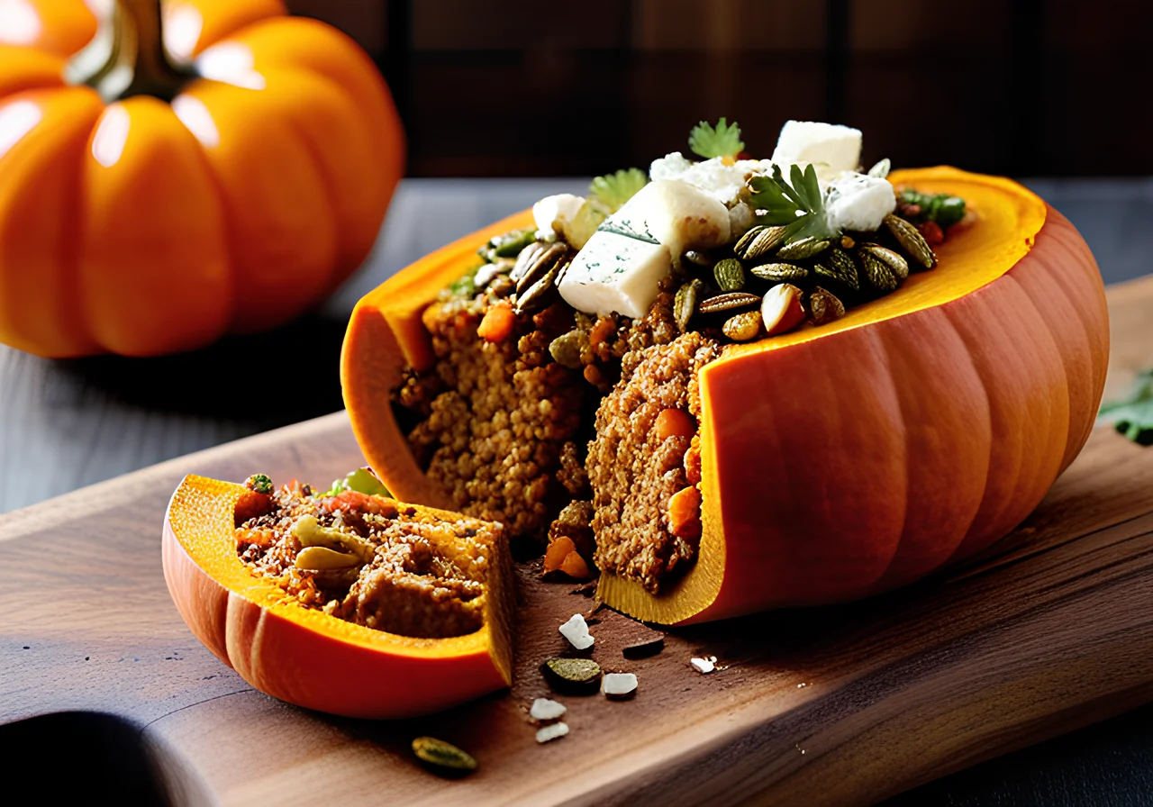 Pumpkin Stuffed with Ground Meat