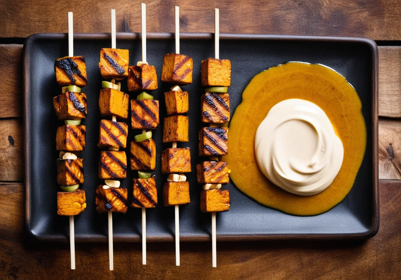 Skewers with Pumpkin and Tempeh