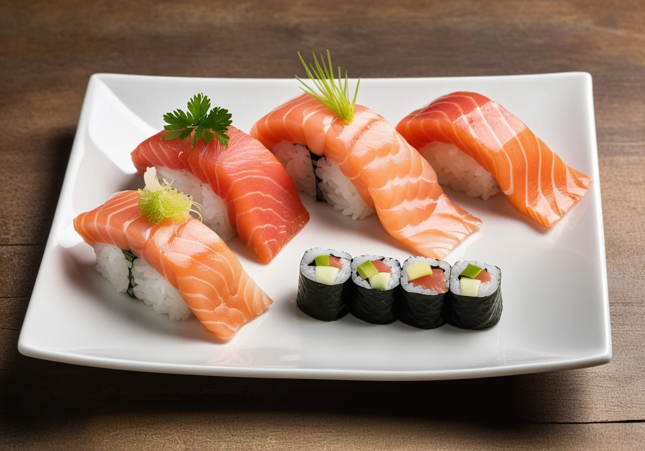 Salmon and Shrimp Nigiri