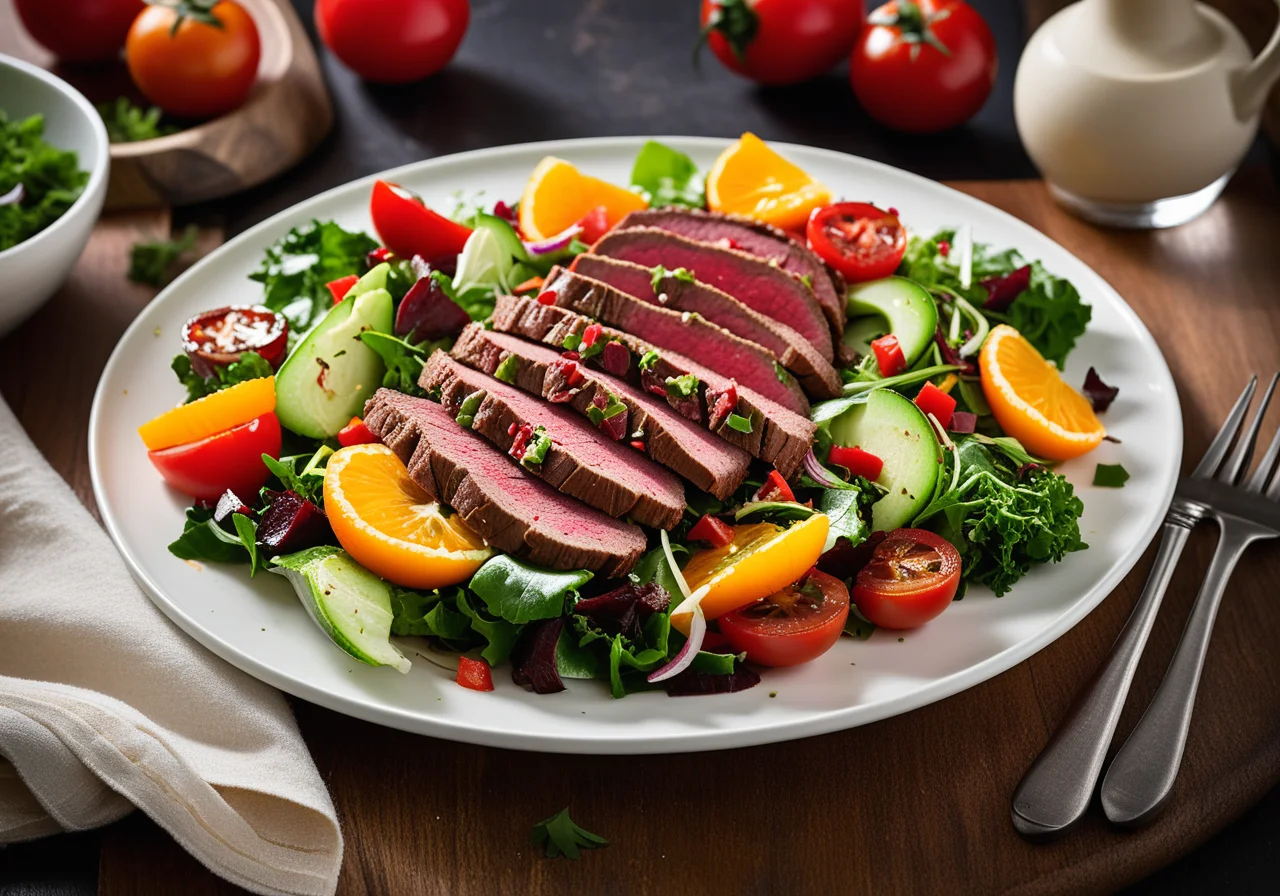 Roastbeef Vegetable Salad with Herbs