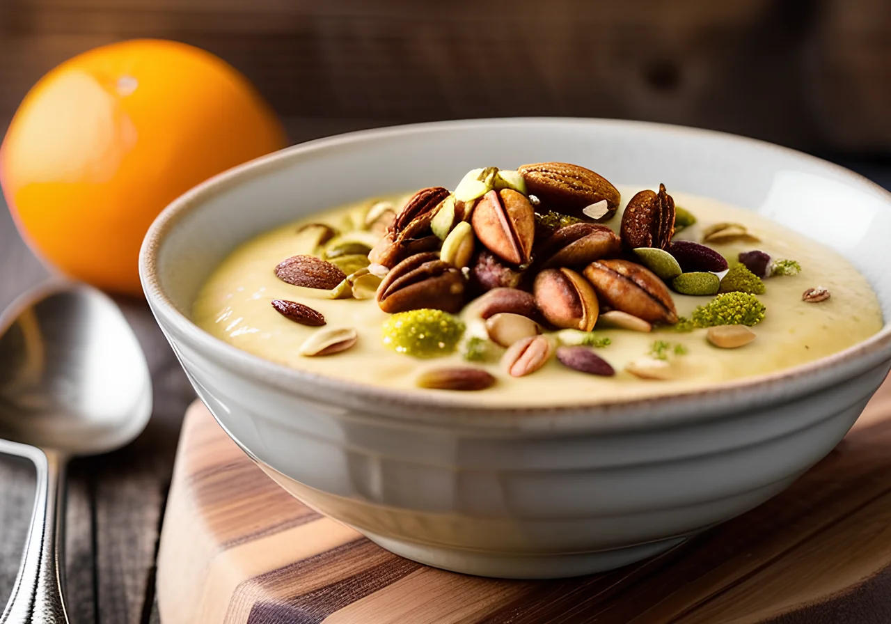 Orange Chia Cream with Pistachios
