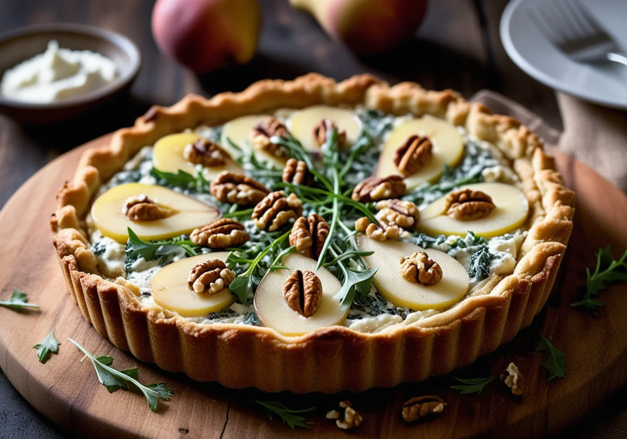 Pear and Gorgonzola Tart with Nuts