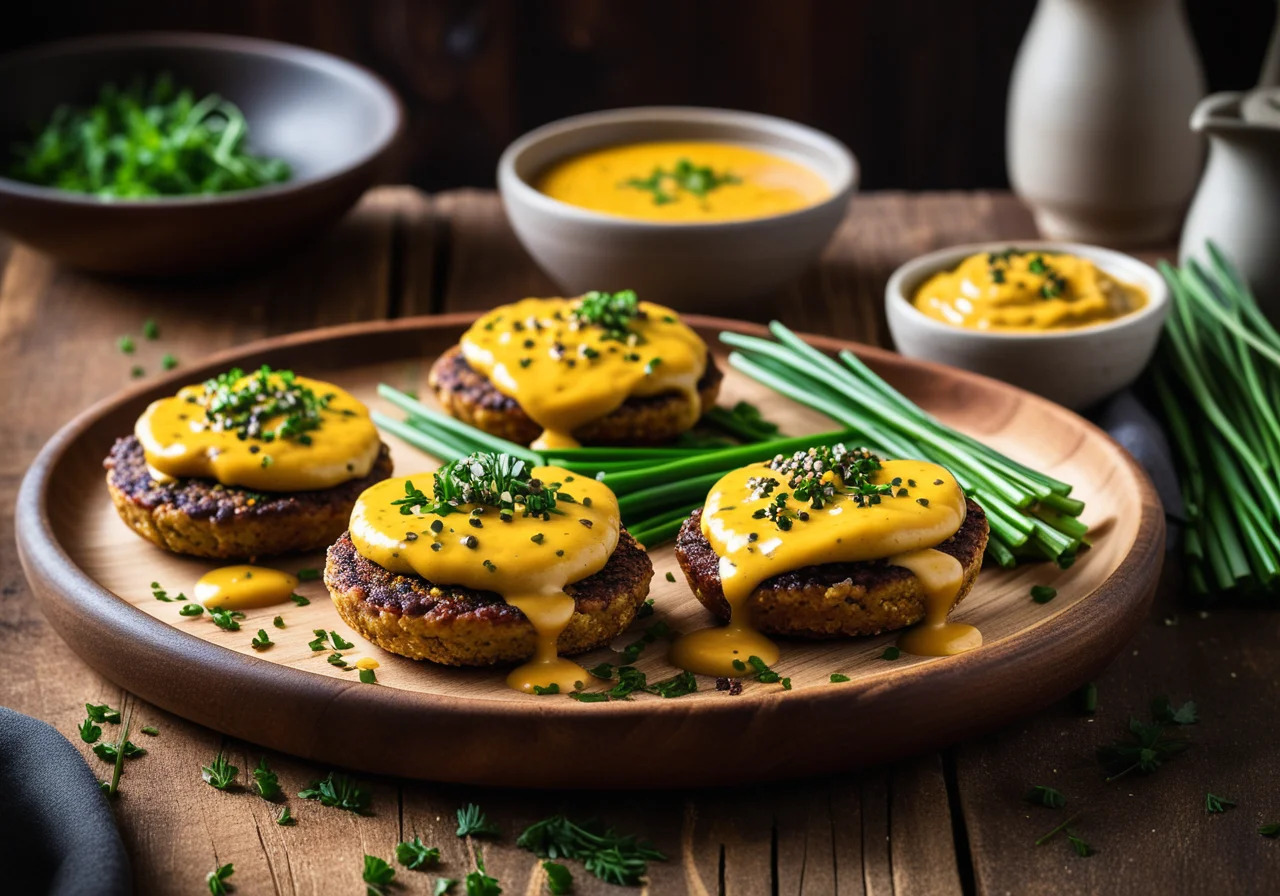 Vegi Patties with Lentil Sauce