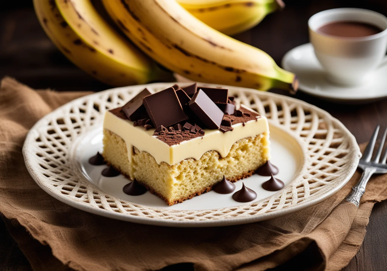 Banana Cake with Pudding Cream