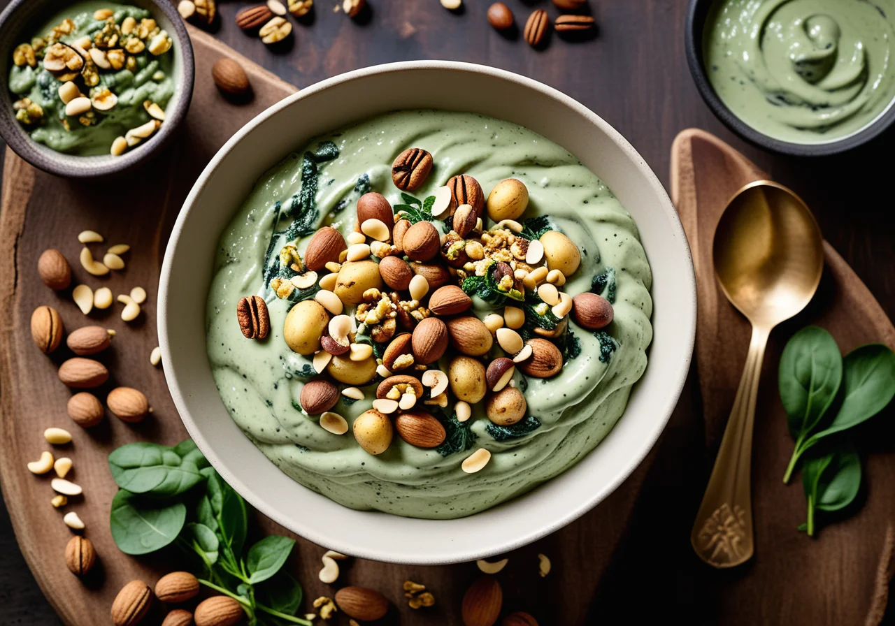 Nut Potatoes with Spinach