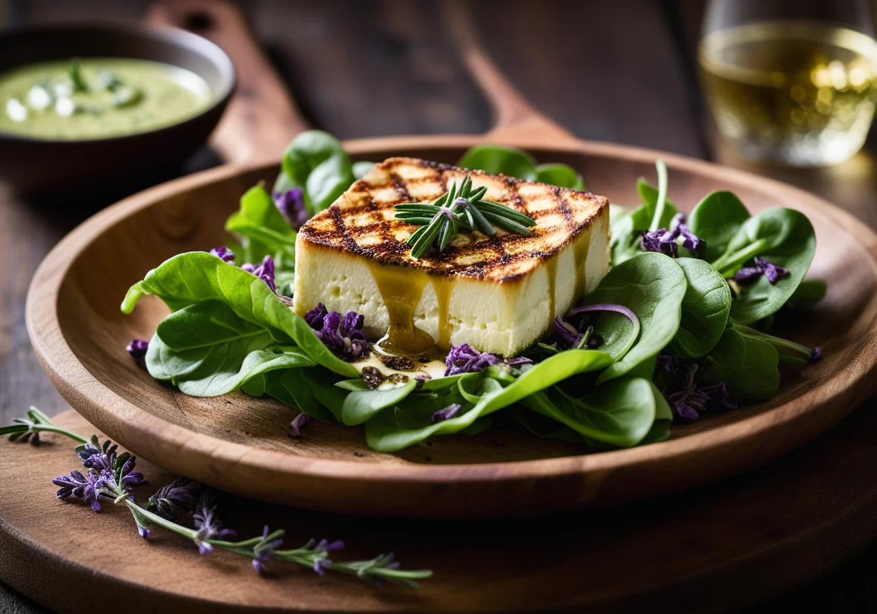 Goat cheese with lamb's lettuce and lavender