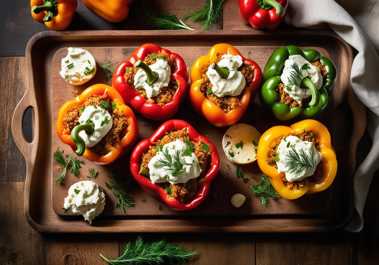 Bell Peppers with Sauerkraut Filling