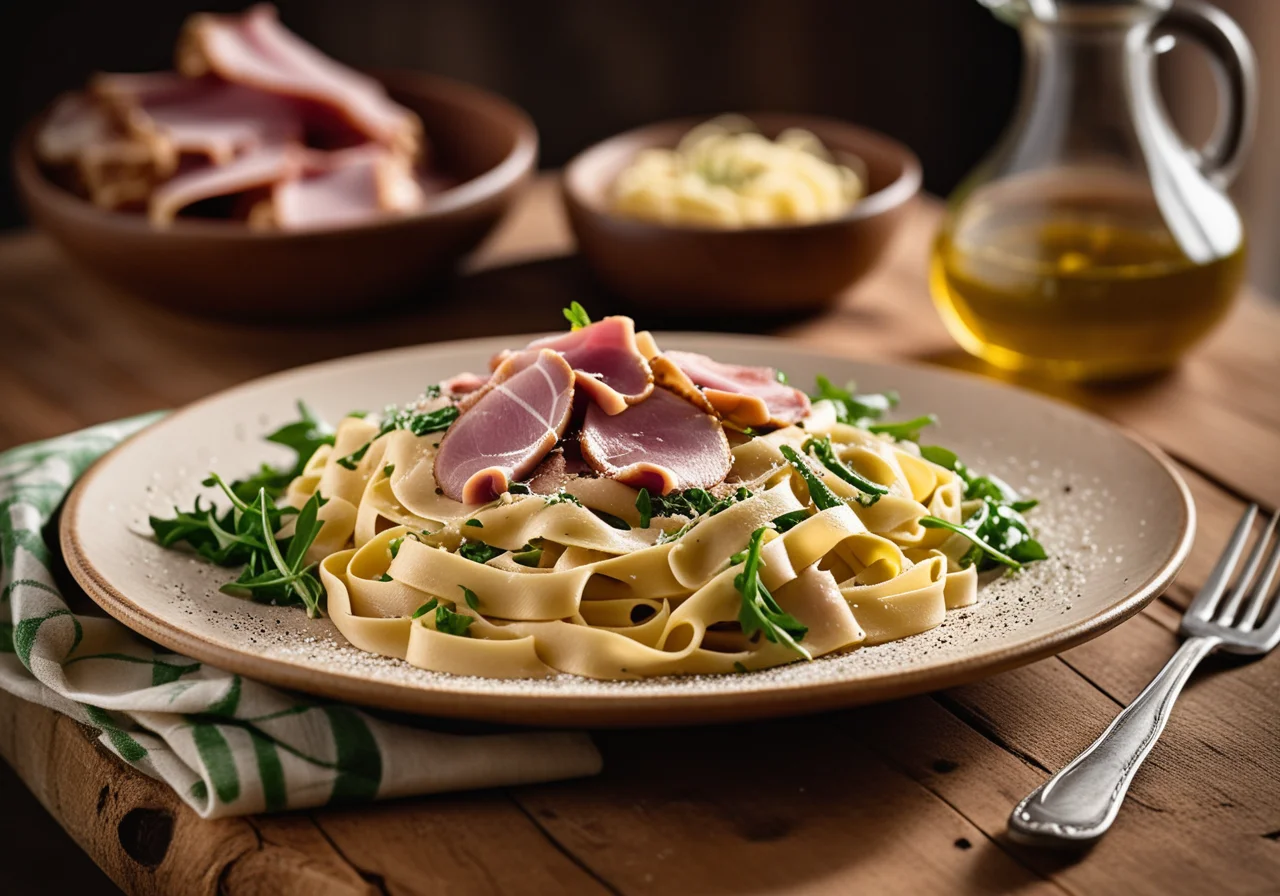 Tagliatelle with Ham Sauce