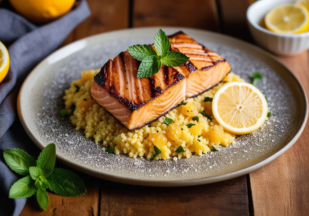 Grilled Salmon Fillets with Citrus Couscous
