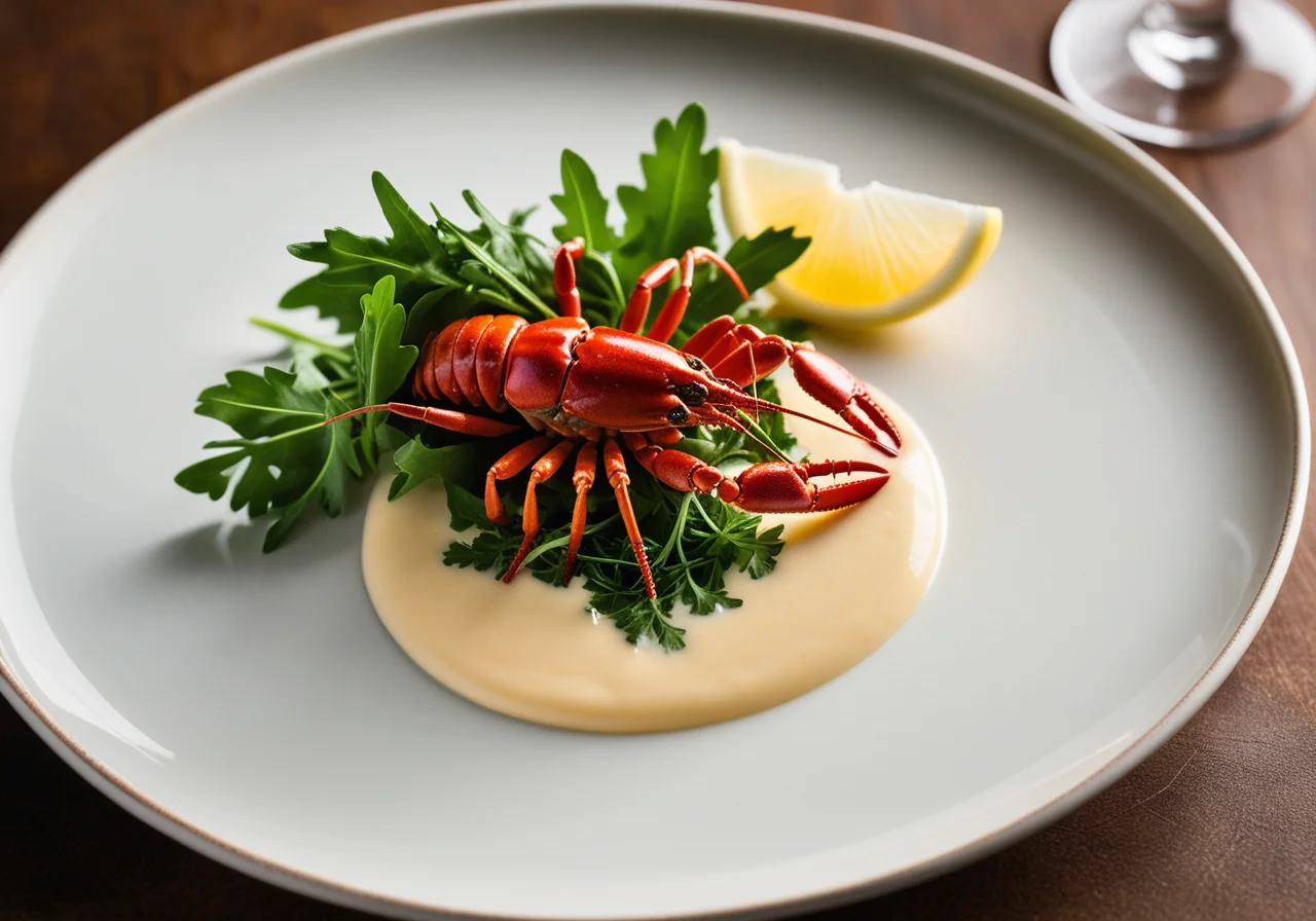 River Crayfish Cocktail on Arugula