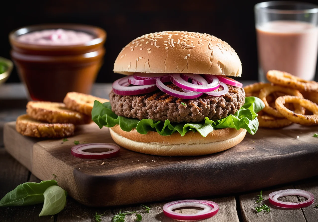 Hamburger with Tartar and Tartar Sauce