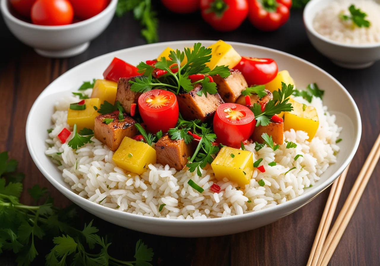 Fruity Pepper Surimi Skillet with Rice