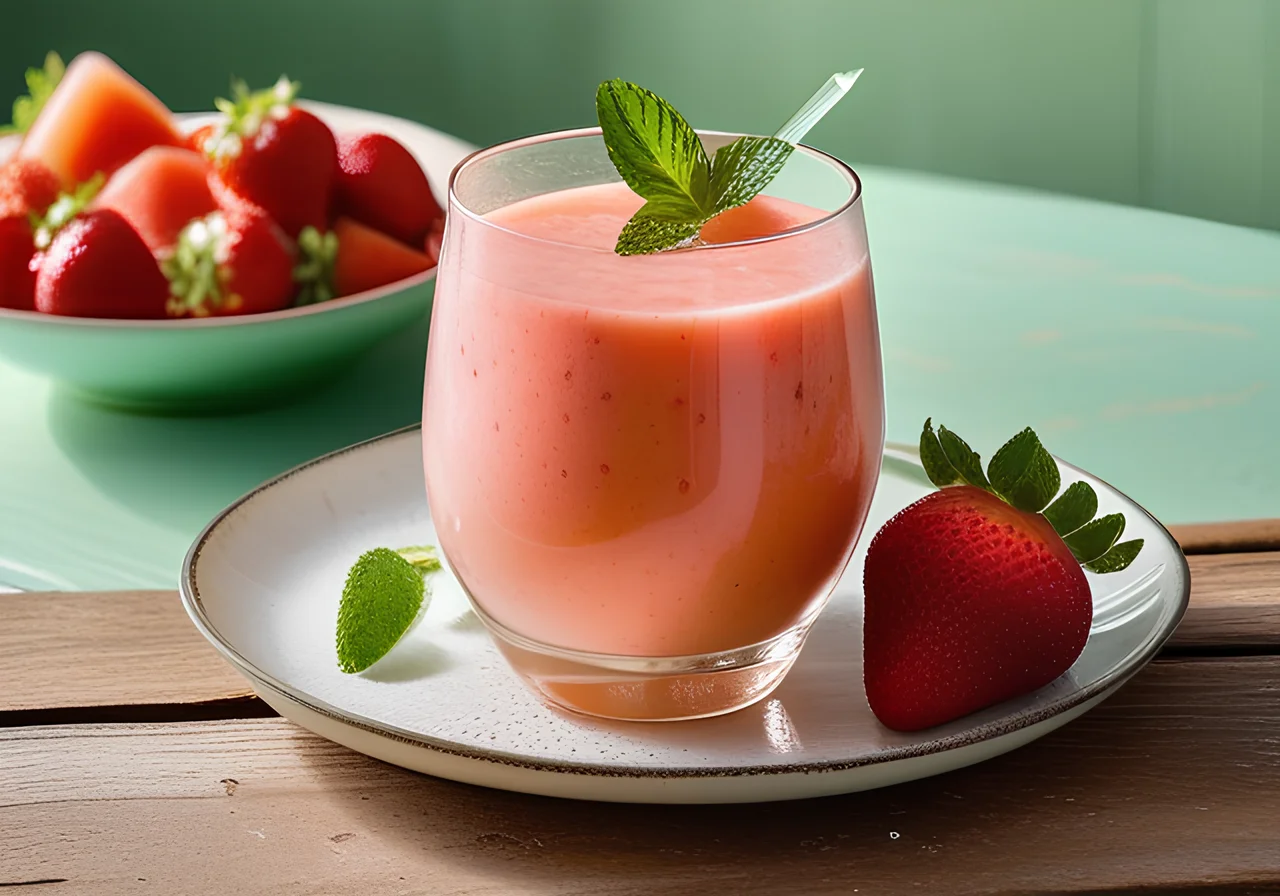 Melon Smoothie with Strawberries