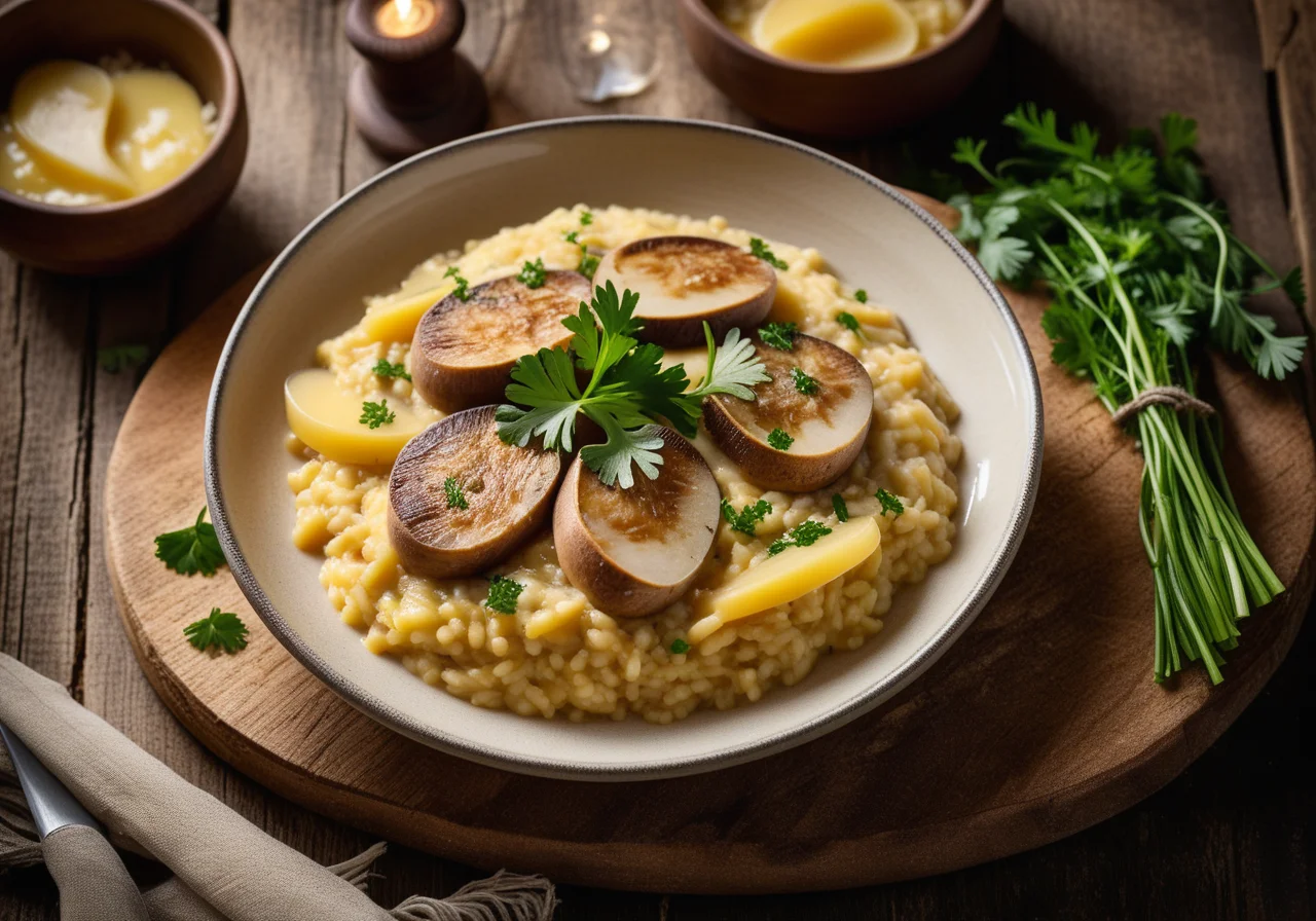 Porcini Risotto with Scamorza