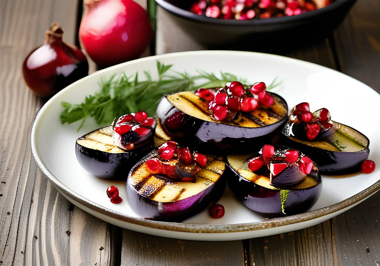 Eggplant with Pomegranate Seeds