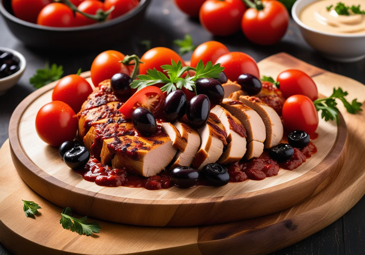 Chicken Breast with Tomato-Chorizo Vegetables