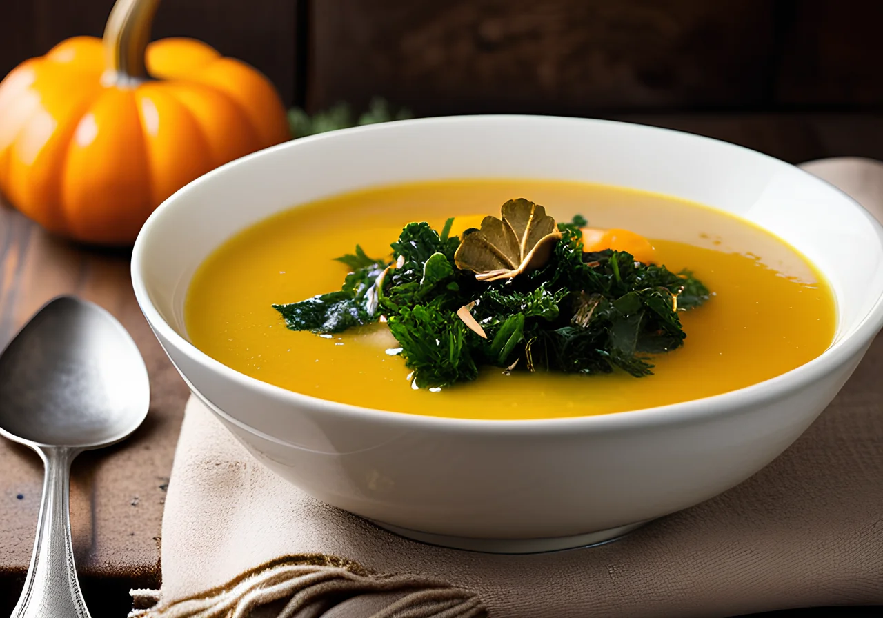 Pumpkin Soup with Kale