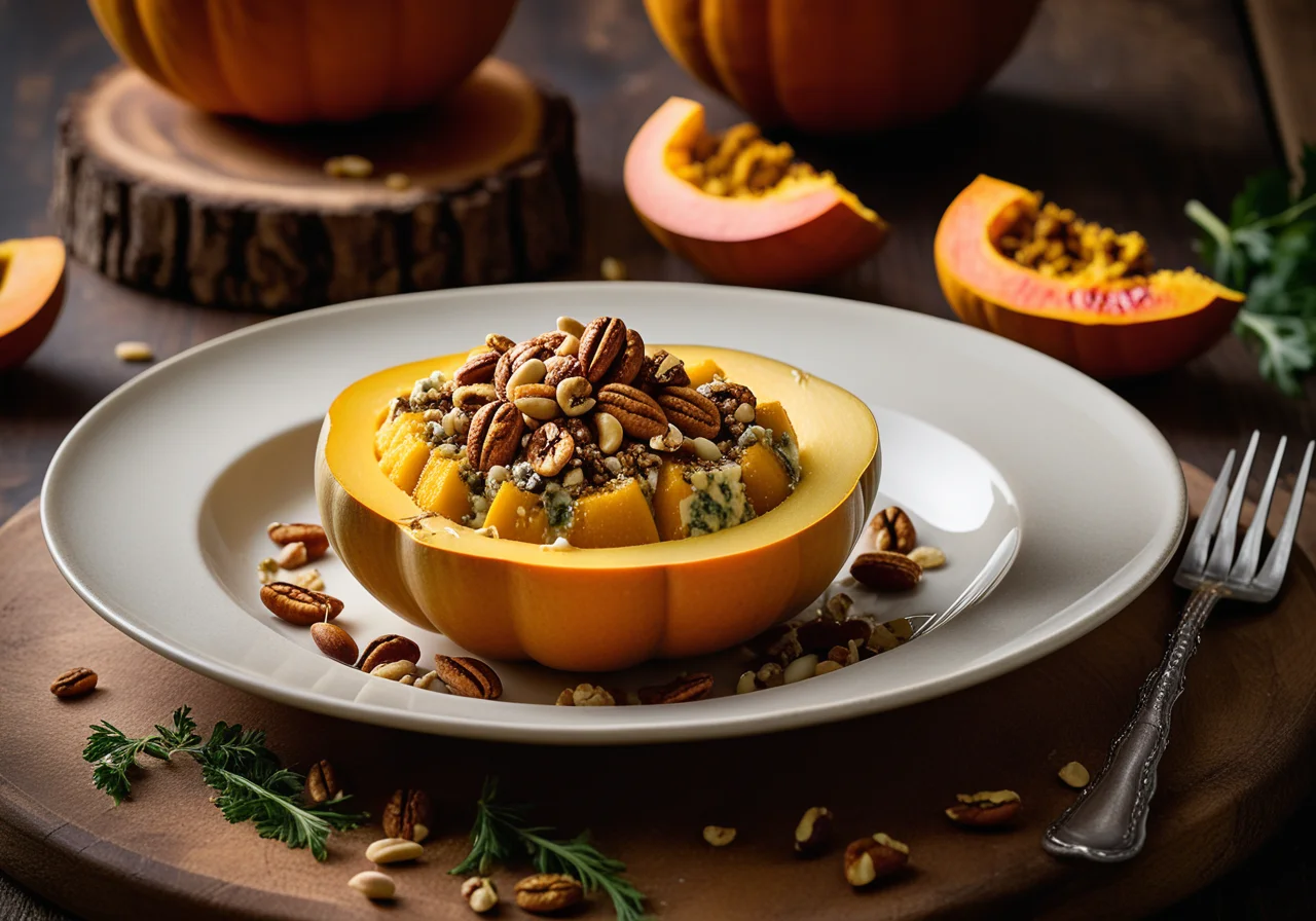 Stuffed Gratinated Patisson Squash