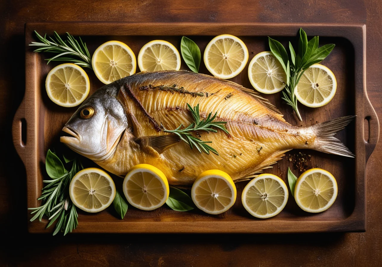 Golden Sea Bream with Garlic, Herbs and Lemon