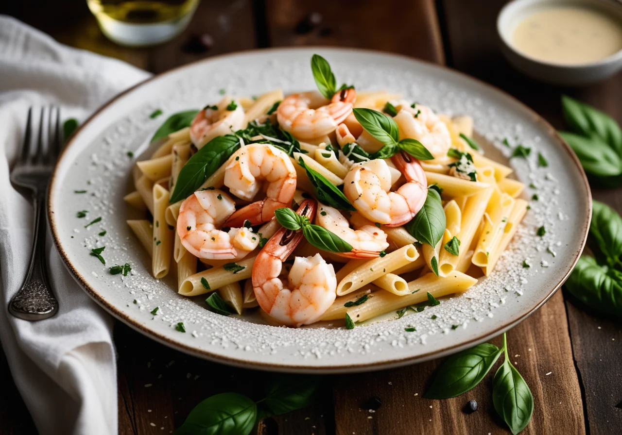 Shrimp Pasta with Cream Sauce