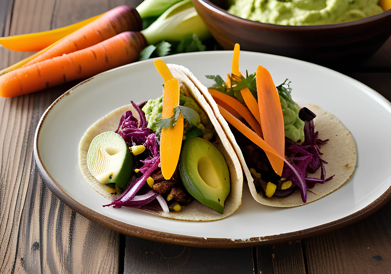 Tacos with Vegetables and Guacamole
