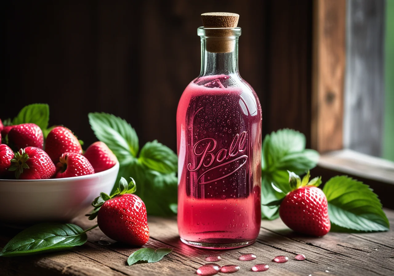 Strawberry Vinegar with Basil