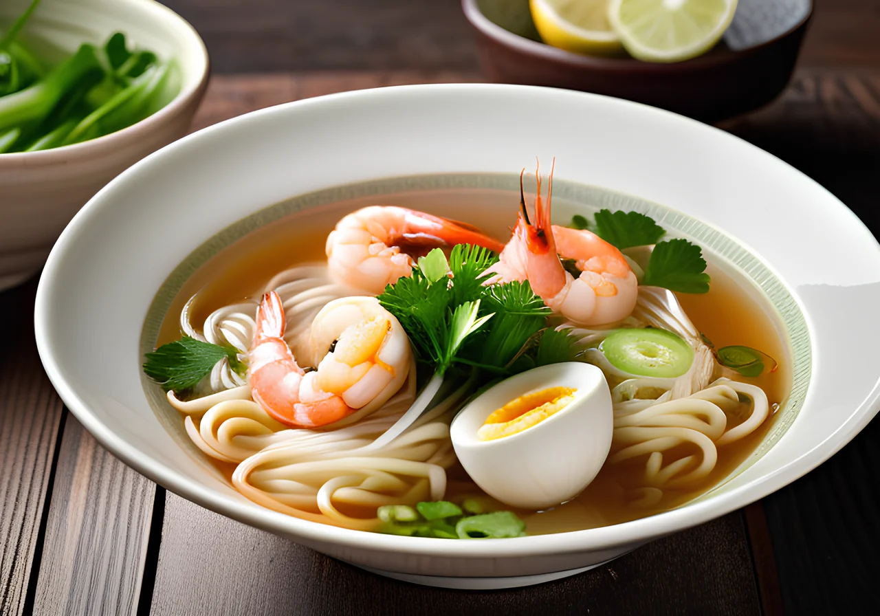 Singaporean Shrimp Soup with Noodles